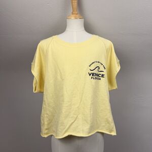 Lagaci Yellow Crew Neck T-Shirt Short Sleeve Large